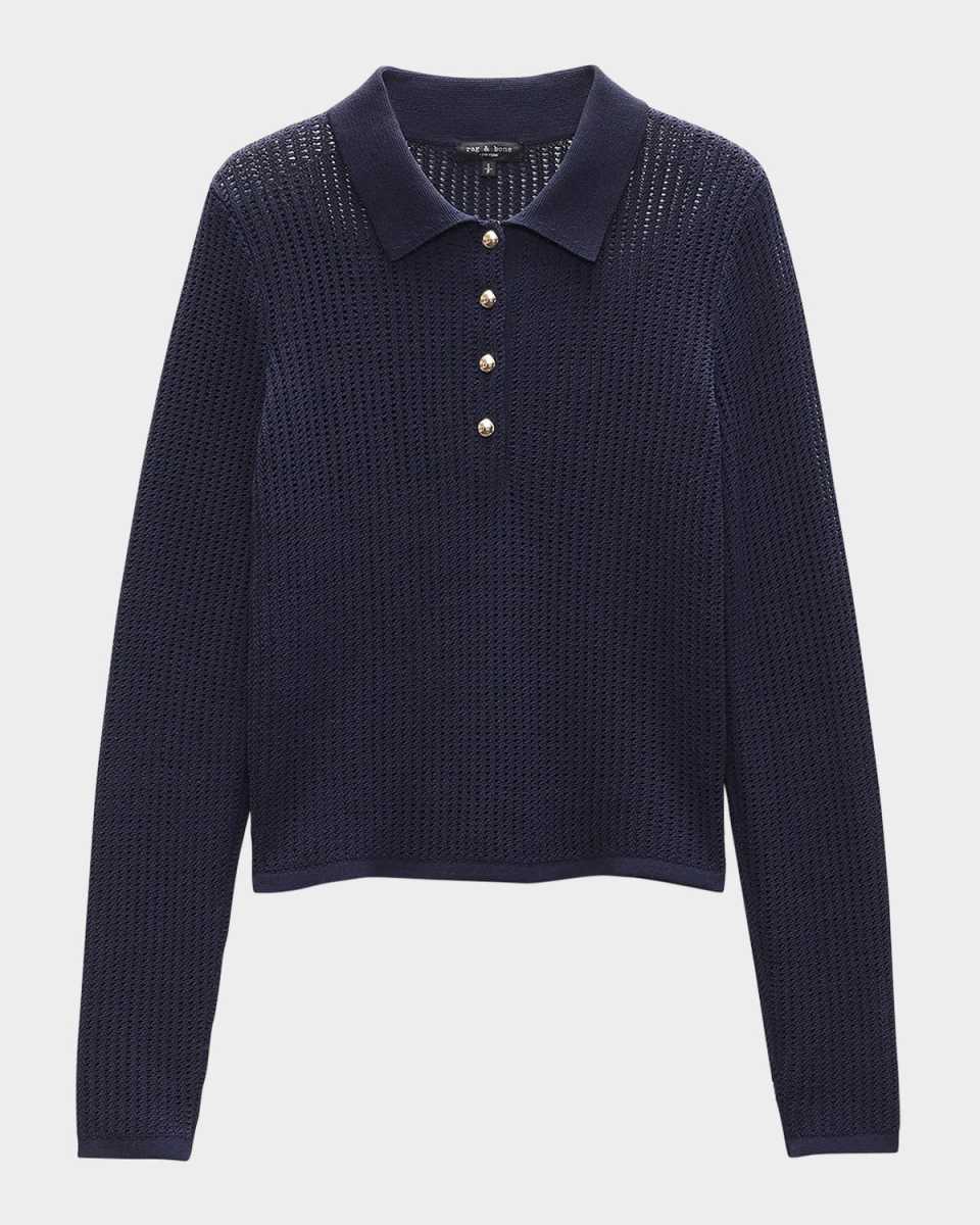 Viola Long-Sleeve Polo Top